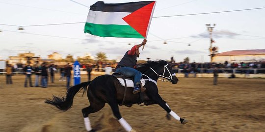 Aksi koboi Palestina di Arabian Horse Show