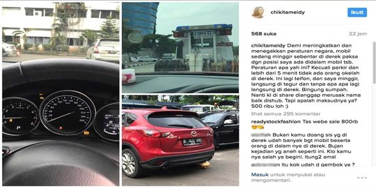Mantan artis cilik Chikita Meidy ngamuk mobilnya diderek dishub
