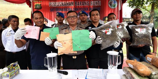 Pemusnahan narkoba dan sabu di Tangerang Selatan