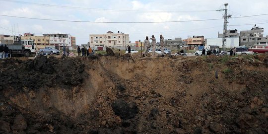 Serangan udara Israel ciptakan kawah raksasa di Gaza