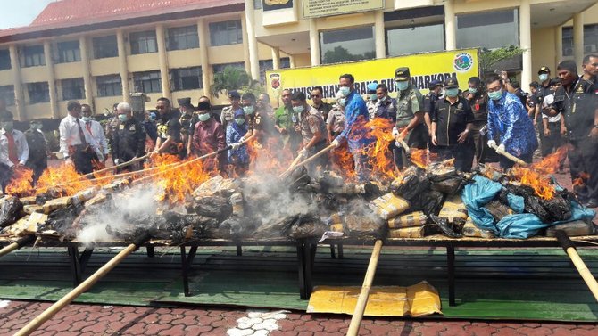 pemusnahan narkoba di polda jabar