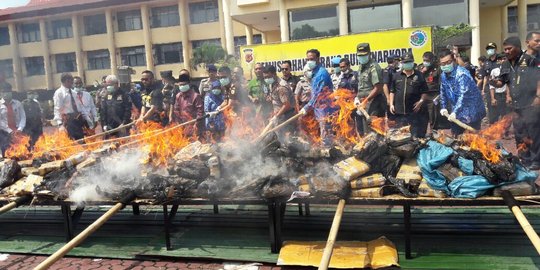 200 Kg ganja dimusnahkan Polda Jabar dikendalikan dari Lapas