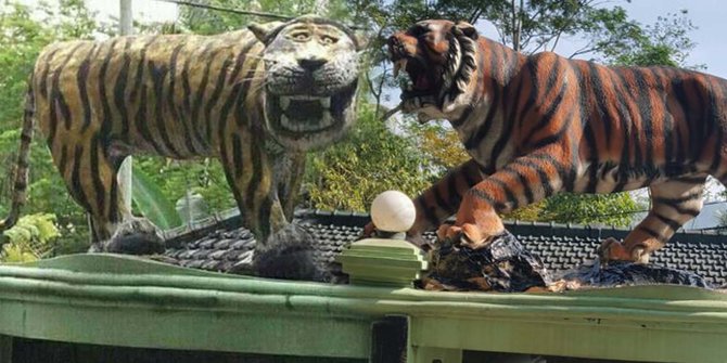 Ini macan garang pengganti harimau 'unyu' di Koramil Cisewu | merdeka.com