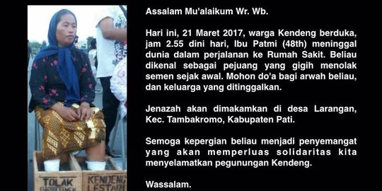 Darah juang Kartini Kendeng melawan pabrik semen