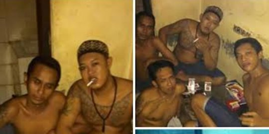 Beredar di FB tahanan Polresta Sidoarjo pamer Whisky di dalam sel