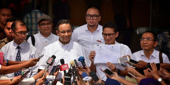 Komentar Anies-Sandi soal honor Ketua KPU-Bawaslu DKI dari kubu Ahok