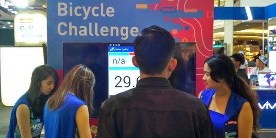Bersepeda virtual di GIW 2017 bisa dapat smartphone