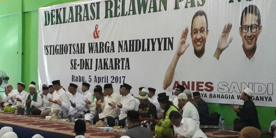 Relawan PAS NU deklarasi dukung Anies-Sandi karena program pro umat