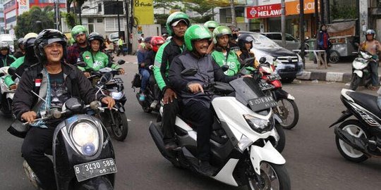 Terima dukungan ojek  online  Djarot ikut konvoi naik motor  