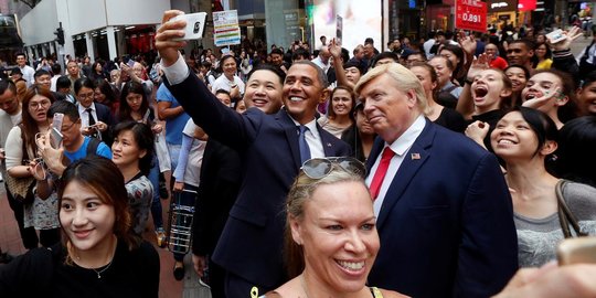 Ketika Trump, Obama, dan Kim Jong-un pamer keakraban di Hong Kong