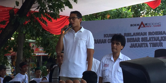 Sandiaga ke warga Cipinang BKT: Jangan mau dikotak-kotakkan