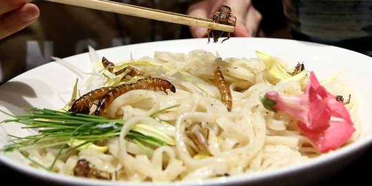 Mencicipi kuliner ekstrem mie ramen rasa ulat dan jangkrik di Jepang