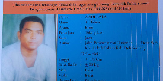 Polisi sebar foto terduga pembunuh sekeluarga di Medan