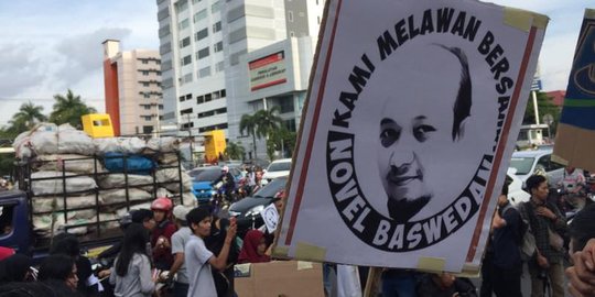 Demo aktivis di Makassar tuntut pengungkapan kasus teror Novel