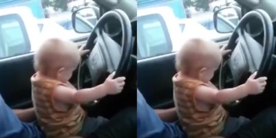 Bocah 8 tahun belajar nyetir dari YouTube, ajak adik beli burger