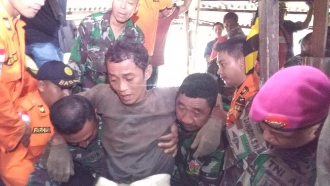 13 orang pekerja tambang di minahasa utara berhasil dievakuasi