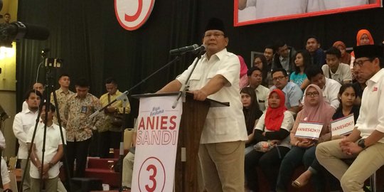 Prabowo: Yang sumbang sembako terima kasih, jangan berhenti