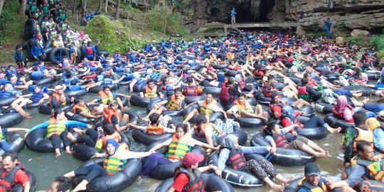 Libur panjang, wisata Goa Pindul dipadati 8.000 pengunjung