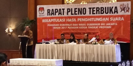 KPU gelar rapat pleno terbuka hasil Pilgub DKI putaran dua