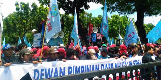 Buruh ngotot ingin tetap demo di depan Istana