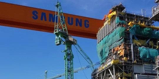 Crane jatuh di industri pembuatan kapal Samsung, enam orang tewas