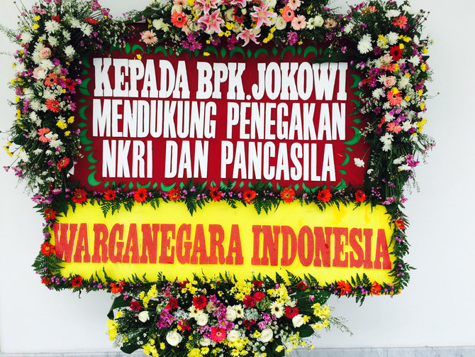 karangan bunga untuk jokowi