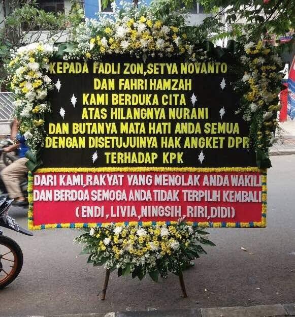 karangan bunga buat fadli fahri dan setnov