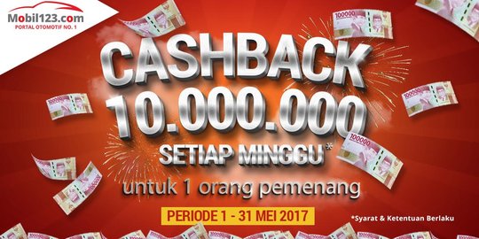 Portal Mobil123 bikin undian cashback Rp 10 juta