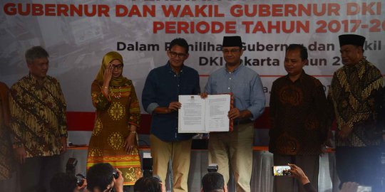 KPU DKI tetapkan Anies-Sandiaga sebagai pasangan gubernur terpilih