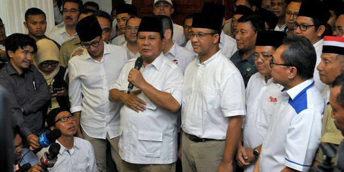 Prabowo sampai Ical hadiri pesta kemenangan Anies-Sandi