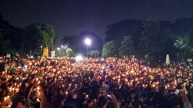 aksi solidaritas untuk ahok di tugu proklamasi
