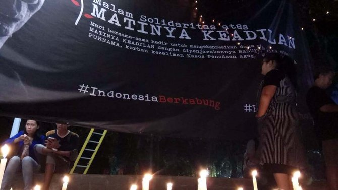 aksi solidaritas untuk ahok di tugu proklamasi
