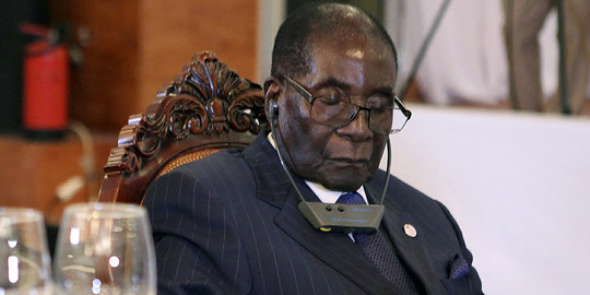 Presiden Zimbabwe tidur saat konferensi internasional
