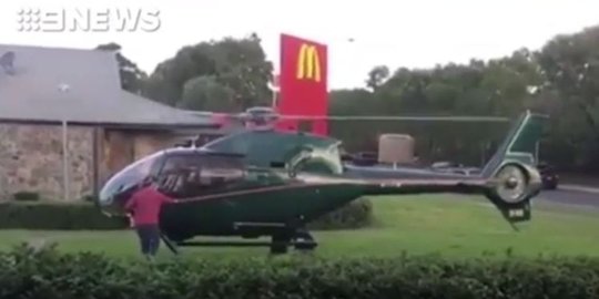 Lelaki di Sydney ini naik helikopter saat beli makanan cepat saji