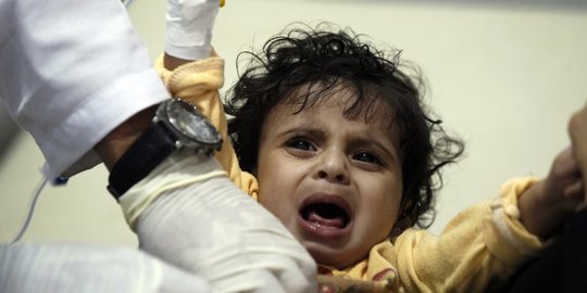 Meratapi anak-anak korban konflik Yaman derita kolera