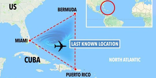 Pesawat hilang di Segitiga Bermuda, nasib penumpang tak jelas