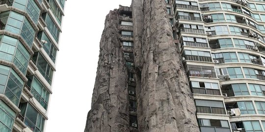 Unik, ada apartemen bereksterior batu cadas di Shanghai