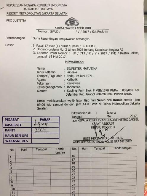 polisi bantah keluarkan surat wajib lapor ke ketua solmed soal jk