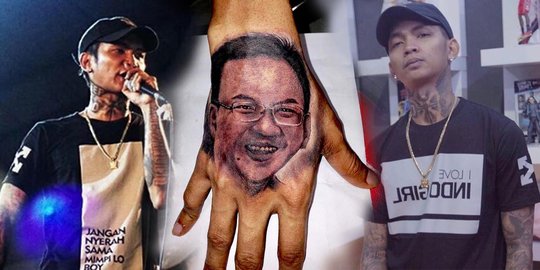 Rapper ini buat tato wajah Ahok di tangannya