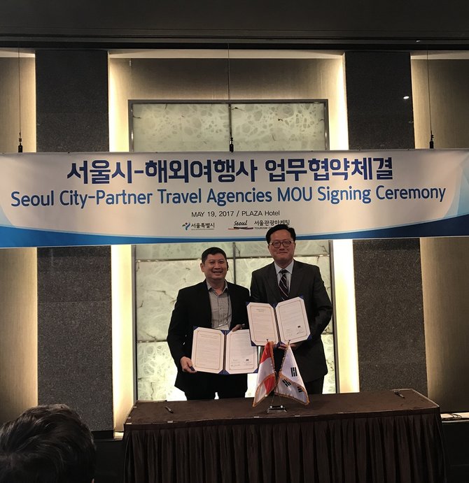 penandatanganan mou antara golden rama tours amp travel dengan seoul tourism organization