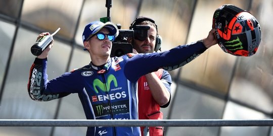 Rossi terjatuh, Vinales bergaya kuasai podium MotoGP Prancis