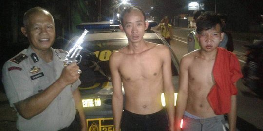 Gelar razia, Polsek Tanah Abang tangkap 2 begal bawa pistol