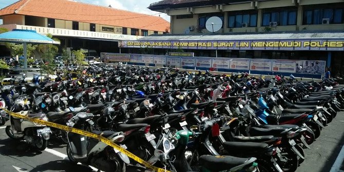 146 Unit motor hasil curian 'terparkir' di Polres Denpasar Bali