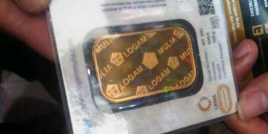 Harga emas Antam dibanderol Rp 590.000 per gram