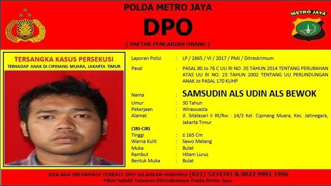 udin alias bewok dpo persekusi