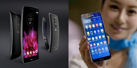 lg g flex dan samsung galaxy round
