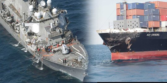 Kapal perang AS bertabrakan dengan kapal dagang Filipina, 7 hilang