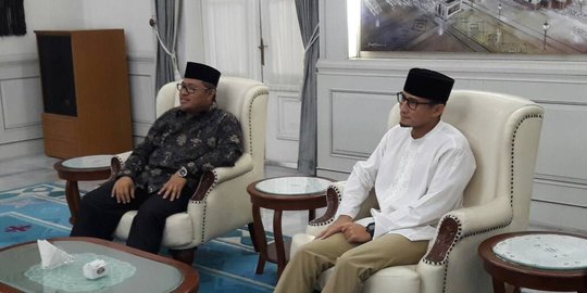 Temui Aher, Sandiaga ucapkan terima kasih karena dibantu jadi jurkam