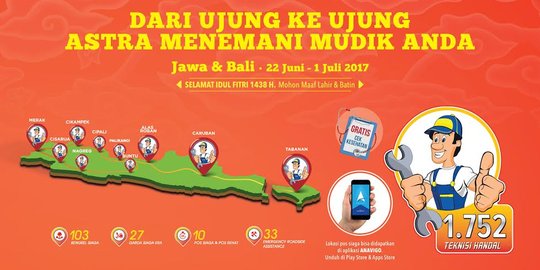 Grup Astra siapkan 1.752 teknisi demi Astra Holiday Campaign 2017