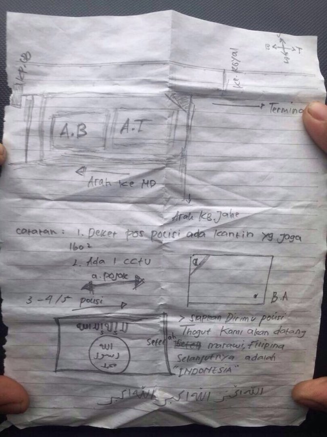 lembaran yang diduga skema teror
